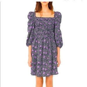 Maje Printed Linen Smocked Dress size small